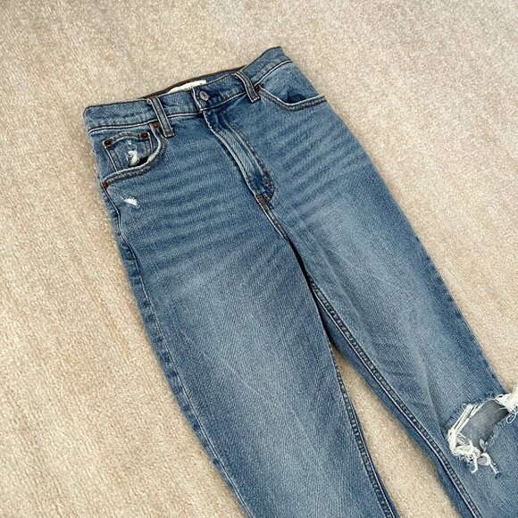 Abercrombie & Fitch 90s Slim Straight Ultra High Rise Blue Jeans 26 / 2 - Picture 3 of 11